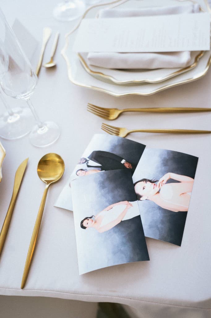 Booth prints on elegant table setting